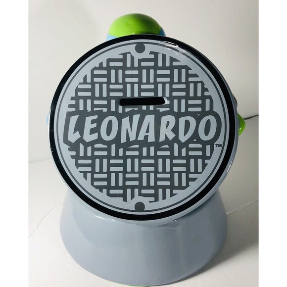 TMNT LEONARDO 7" Ceramic Coin Piggy Bank With Plug. As iS, wear to sword - Picture 6 of 6